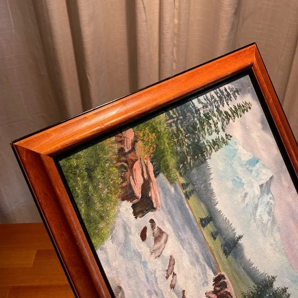 Mountain River Landscape Scene Artwork Framed Artist Signed Wanda Bunch '08 - Picture 9 of 16